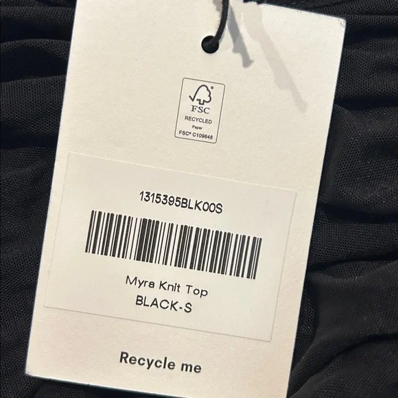 REFORMATION Myra ruched knit top nwt - Picture 6 of 6